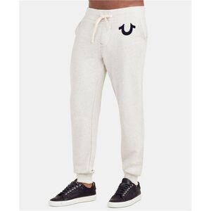 True Religion Mens Classic Logo Casual Jogger Pants, Grey, NWT